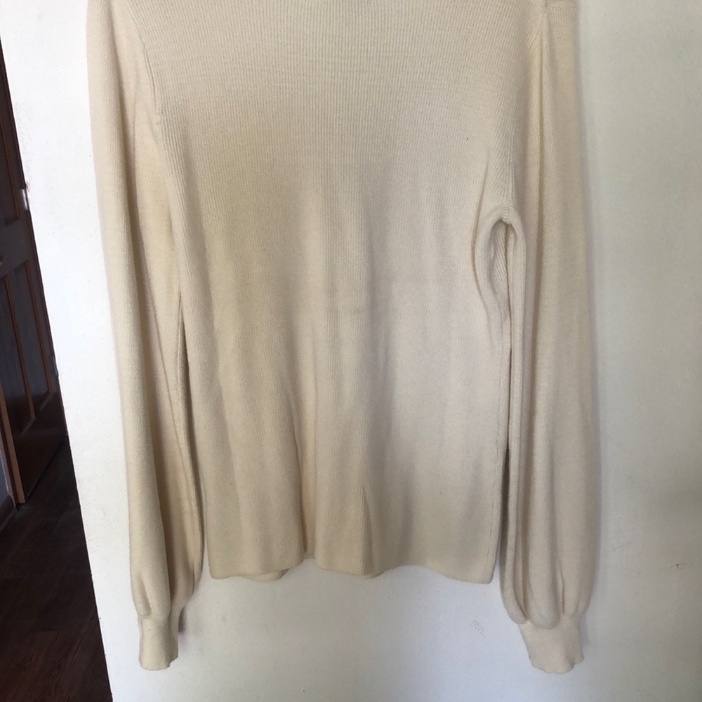 Christian Siriano Cream Crew Neck Sweater with Metallic Embellishments - Picture 6 of 6